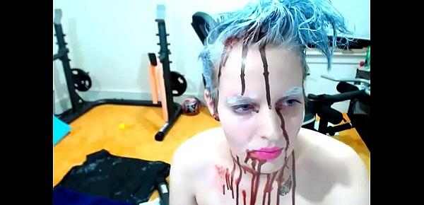  Naugty helloween camgirl spreading her ass